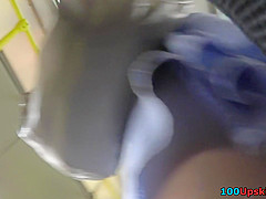 Bubble ass hottie wears thong in upskirt video