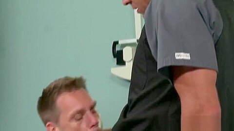 Buff doctor cum sprays getting fucked