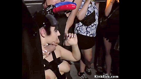 Busty Babe In Crowded Public Bar