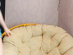 Busty Blonde Caresses Her Pussy