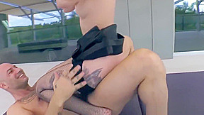 Busty Redhead Luna Melba loves big cock DP