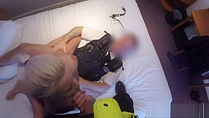 Busty british babe spitroasted by cops