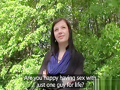 Busty euro tart blows a public agent