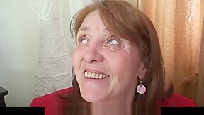 Busty office granny takes two cocks from both ends