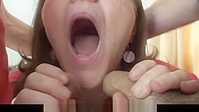 Busty office granny takes two cocks from both ends