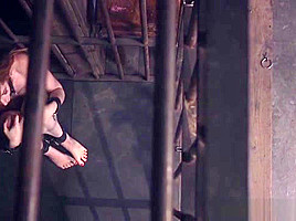 Caged Busty Busty Babe Throated By Dom