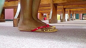 Candid Beautiful Ebony Feet at Church 2
