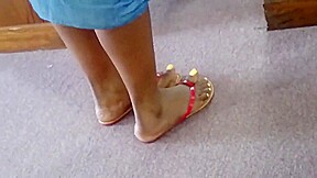 Candid Beautiful Ebony Feet at Church 2