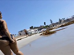Candid Latina Big Fat Ass on Beach