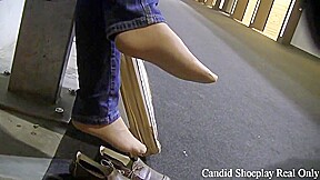 Candid Nylon Feet And Shoe Play Fetish