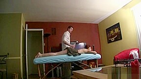 Chap Is Having A Hard Time With His Boner During Massage