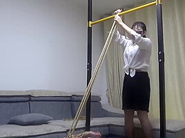 Chinese Bound And Suspended By Two