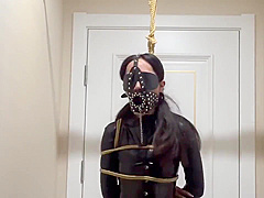 Chinese Leather Suit Bondage And Breathplay