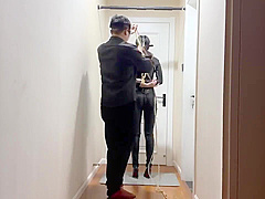 Chinese Leather Suit Bondage And Breathplay