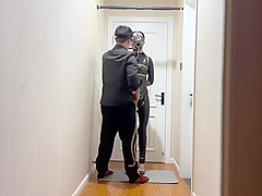 Chinese Leather Suit Bondage And Breathplay