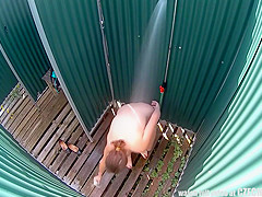 Chubby Girl Catched In Public Shower