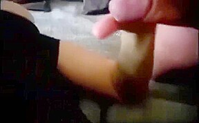 Chubby Whore In Stockings Gives HJ & Swallows His Sperm