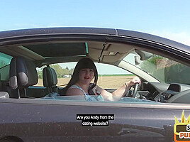 Chubby amateur fucked outdoor in public POV by sex date dude