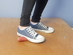 Converse cockcrush and shoejob with cumshot