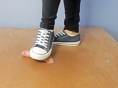 Converse cockcrush and shoejob with cumshot