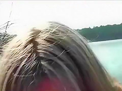 Couple lakeside sex play