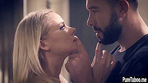 Crazy blonde MILF tricked naive guy after he seen her
