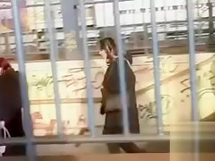 Crazy chicks are doing dirty things in the public places