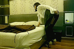 Crossdressser Housewife Cleaning In Hotel Anal Dildo Solo Cumshot