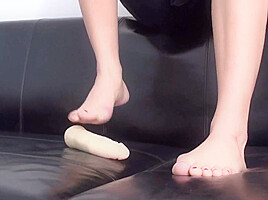 Crushing dildo with feet by Foot Girls