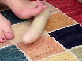 Crushing dildo with feet by Foot Girls