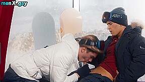 Cumming skinny twink barebacked by BF after cocksucking