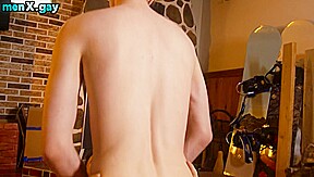 Cumming skinny twink barebacked by BF after cocksucking