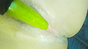 Cumshot With Cucumber Fucking