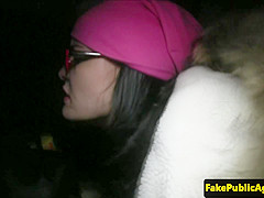 Cumswallowing hungarian fucked in public