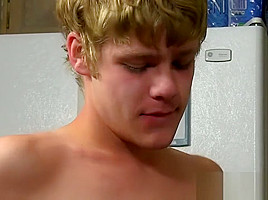 Curly blond twinky destroyed by his hot butt buddy