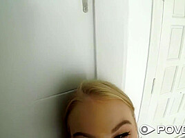 Cute Blonde Sucking That Cock Hard