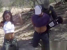 Cute Ebony teen 18+ Gets Pounded In The Back Of A Patrol Car
