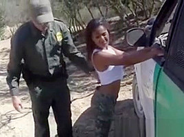 Cute Ebony teen 18+ Gets Pounded In The Back Of A Patrol Car
