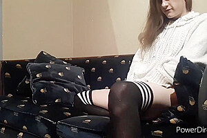 Cute Soft Femboy Strokes Cock