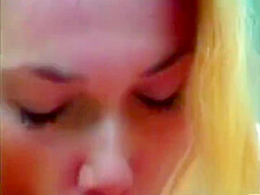 Cute Young Blonde With Small Tits Passionately Sucks A Long Cock And Gets Cum On Her Face