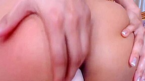 Cute flirty Kim with sexy smile and hairy pussy