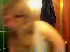 Cute girl changing in bathroom