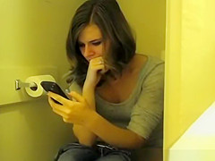 Cute girl secretly filmed peeing