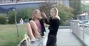 Cute russian pigtailed blonde lesbians playing 7