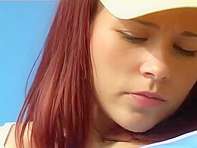 Cute young brunette masturbates with a pink dildo