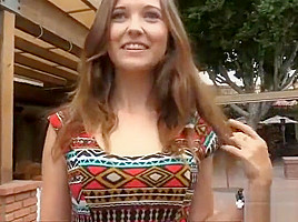 Cutie hot amateur teen 18+ Brielle flash her nice boobs and juicy pussy outdoors