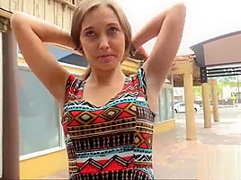 Cutie hot amateur teen 18+ Brielle flash her nice boobs and juicy pussy outdoors
