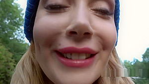 Czech blonde banged big dick outdoor