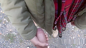 Czech blonde banged big dick outdoor