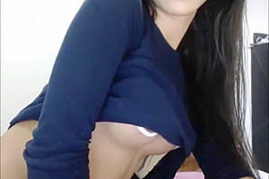 Dazzling Brunette TS Showing Her Perfect Ass And Sucking Her Dildo